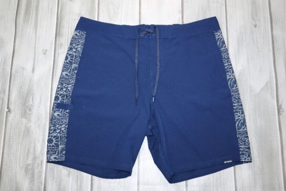 Costa Del Mar Men's Navy Blue Boom Lightweight Stretch 8" Boardshorts Sz 38